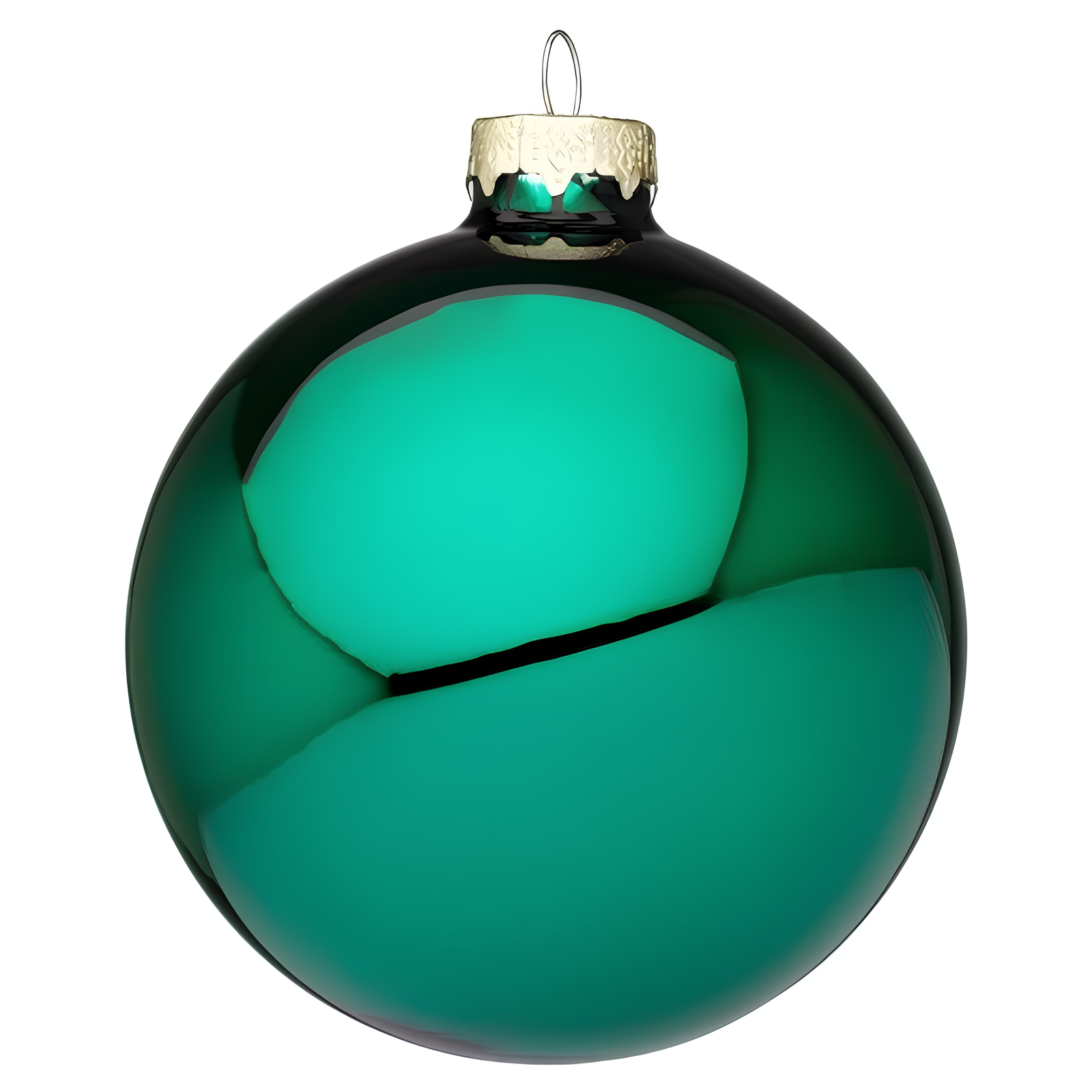 Pallina per albero di natale in vetro verde smeraldo lucido decorazioni natalizia Ø 10 / 15 cm