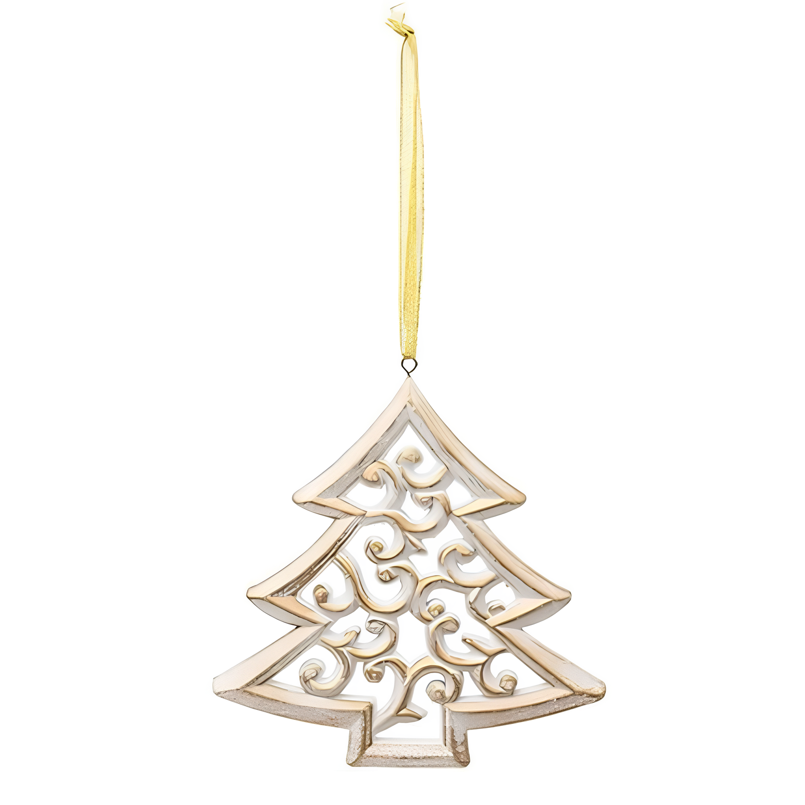 Pendente per albero di natale in mdf color oro H 15 cm - Alberello