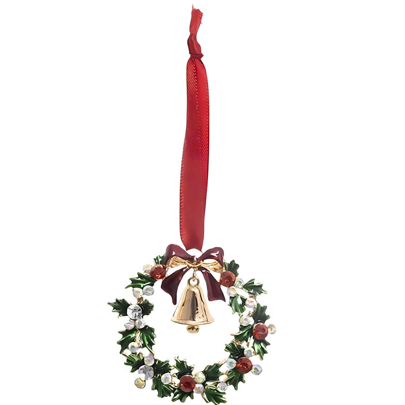 Pendente per albero di natale elegante con campanelle e decorazioni natalizie ⌀ 6,5 cm - Cerchio natalizio