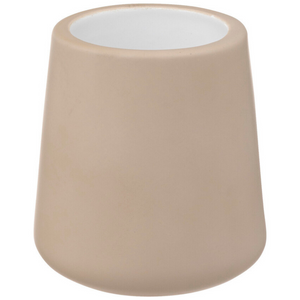 Portascopino da bagno wc con struttura in ceramica e scopino in polipropilene e acciaio inox