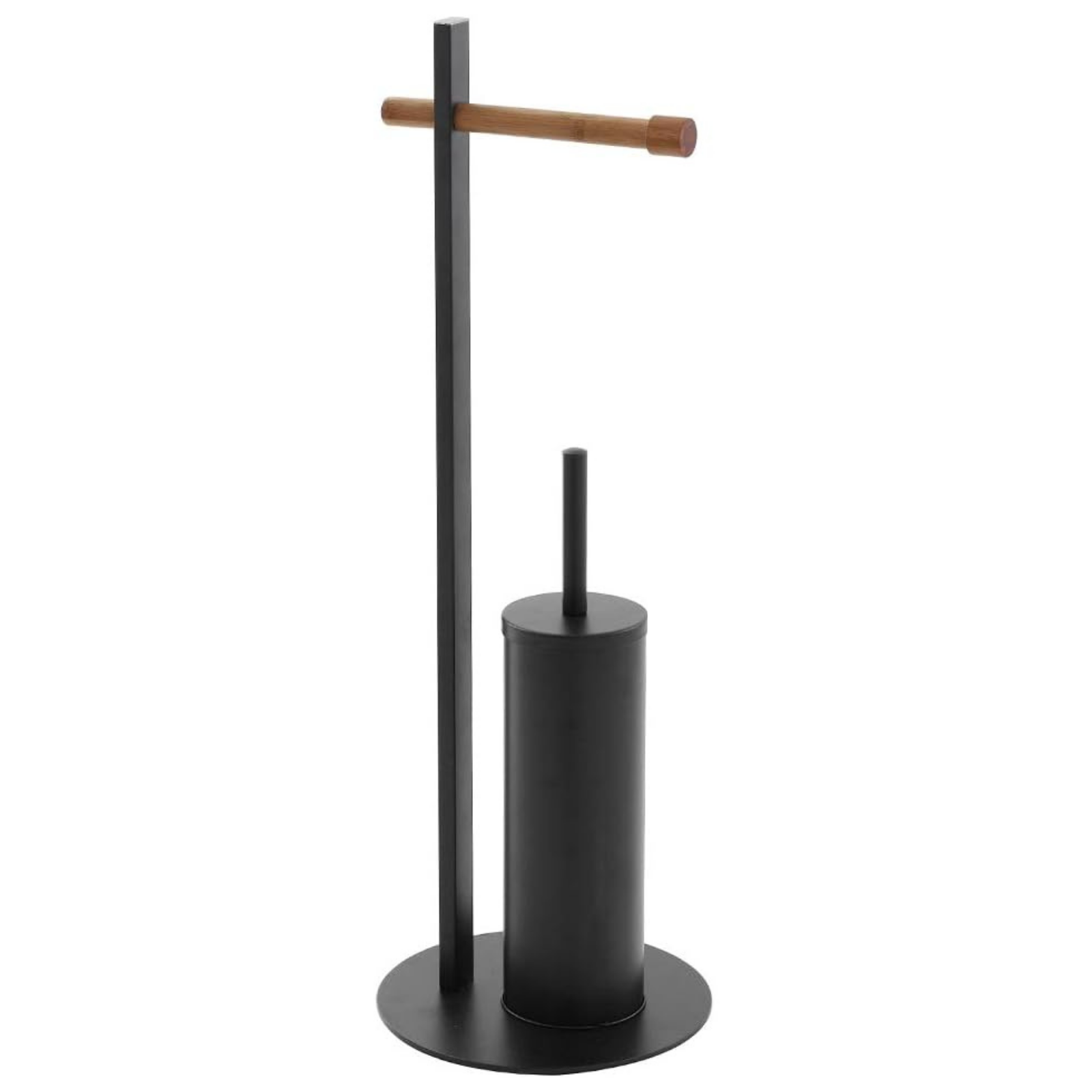 Piantana portascopino e portarotolo wc "Pratic" design moderno in acciaio
