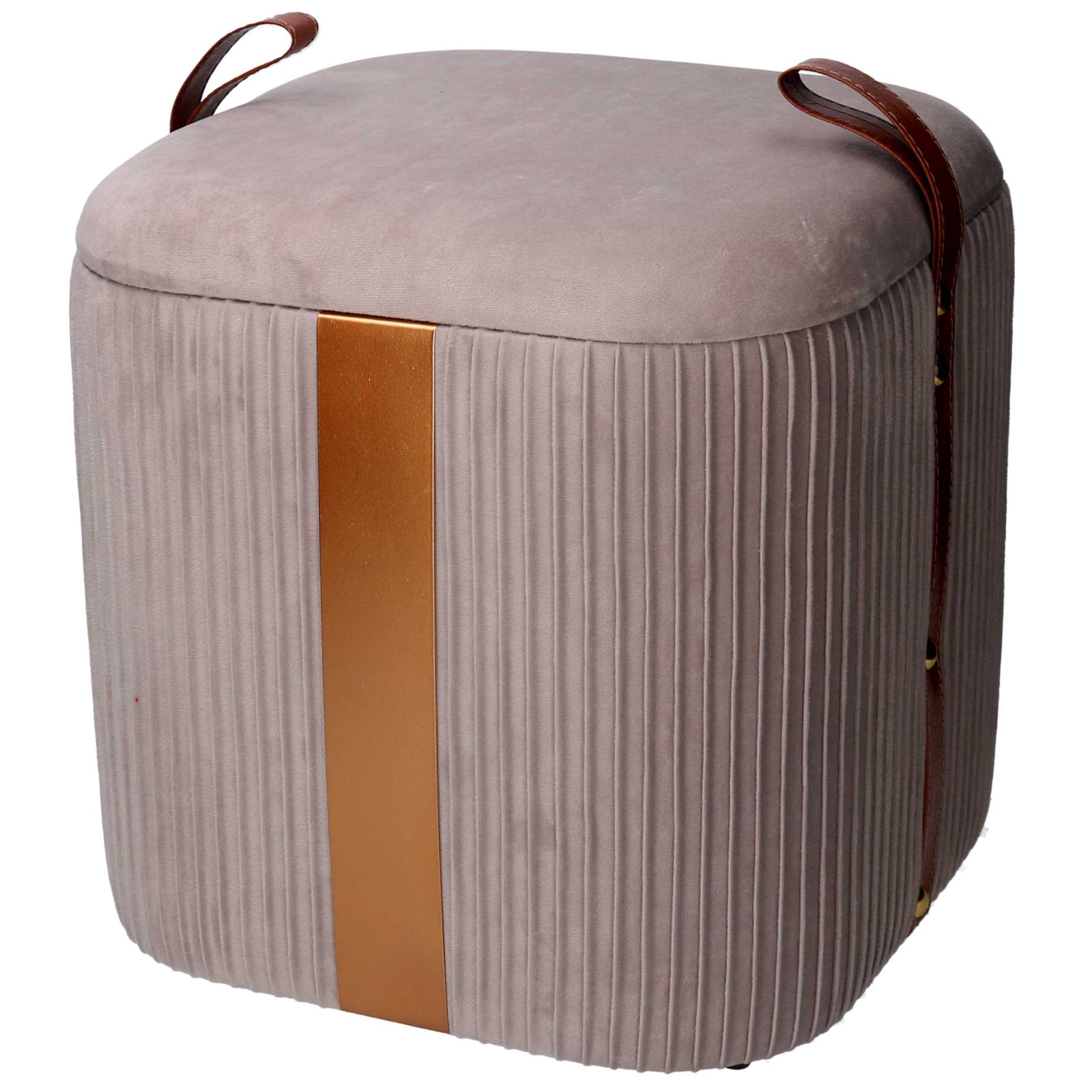 Set 3 Pouf contenitore in velluto grigio design moderno - Muffi