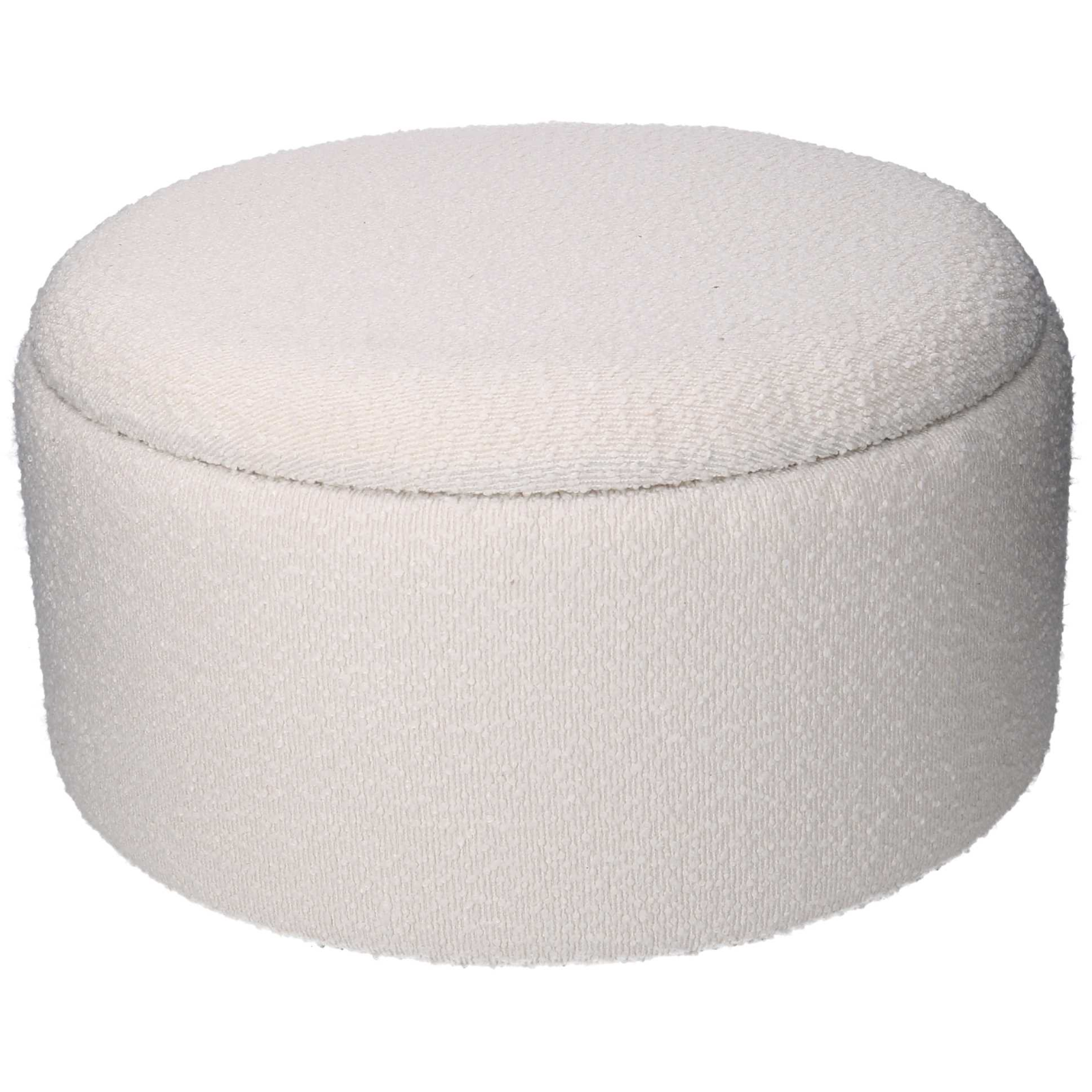 Set 2 Pouf contenitore in tessuto bouclè rotondi design moderno - Snugg