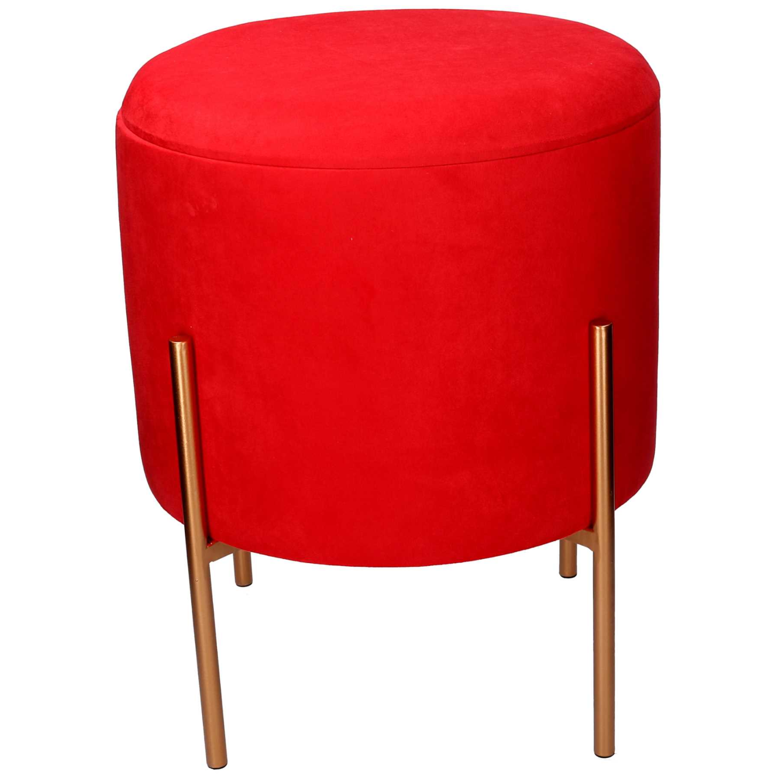 Pouf contenitore in tessuto rosso design moderno con gambe in metallo - Cosy