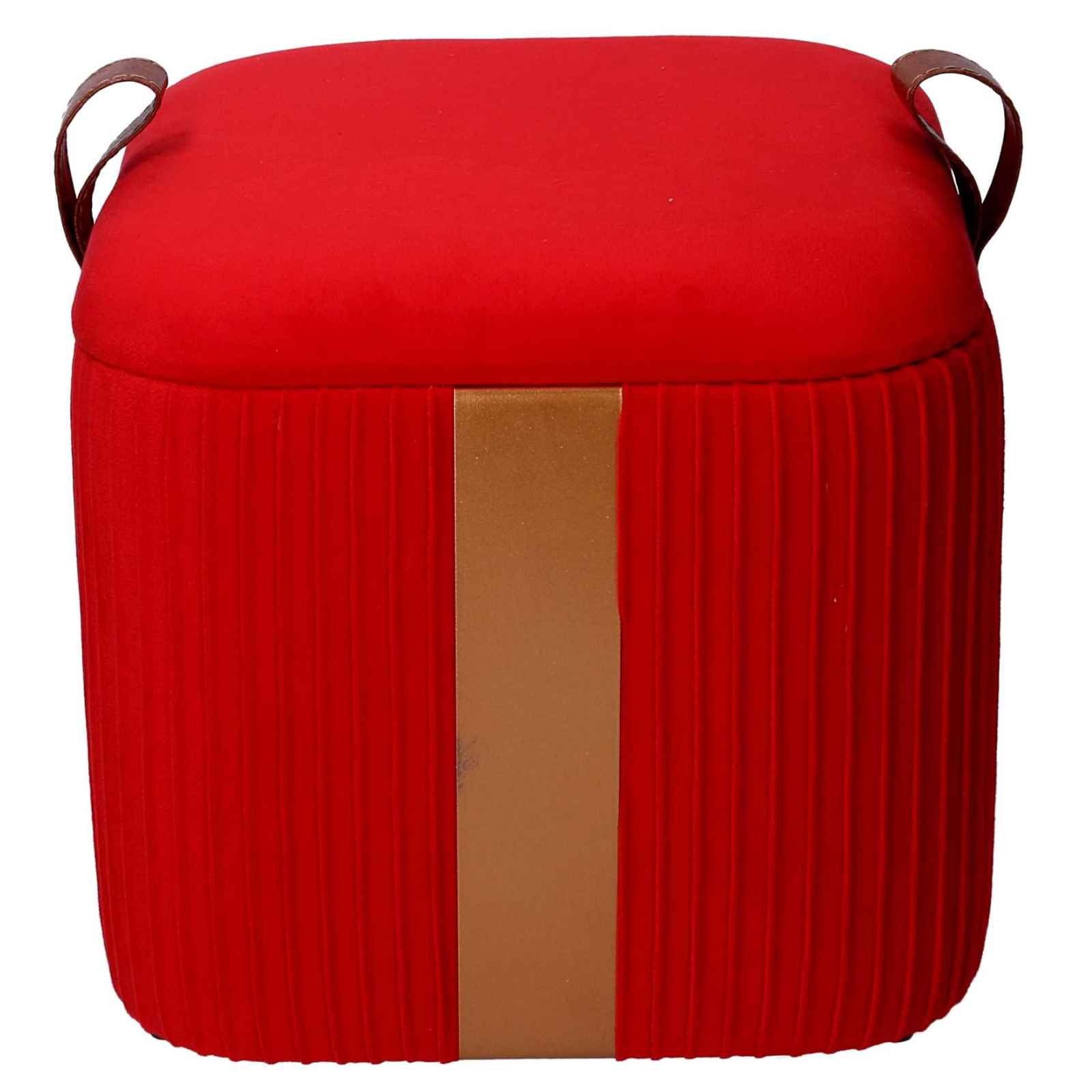 Set 3 Pouf contenitore in velluto rosso design moderno - Muffi