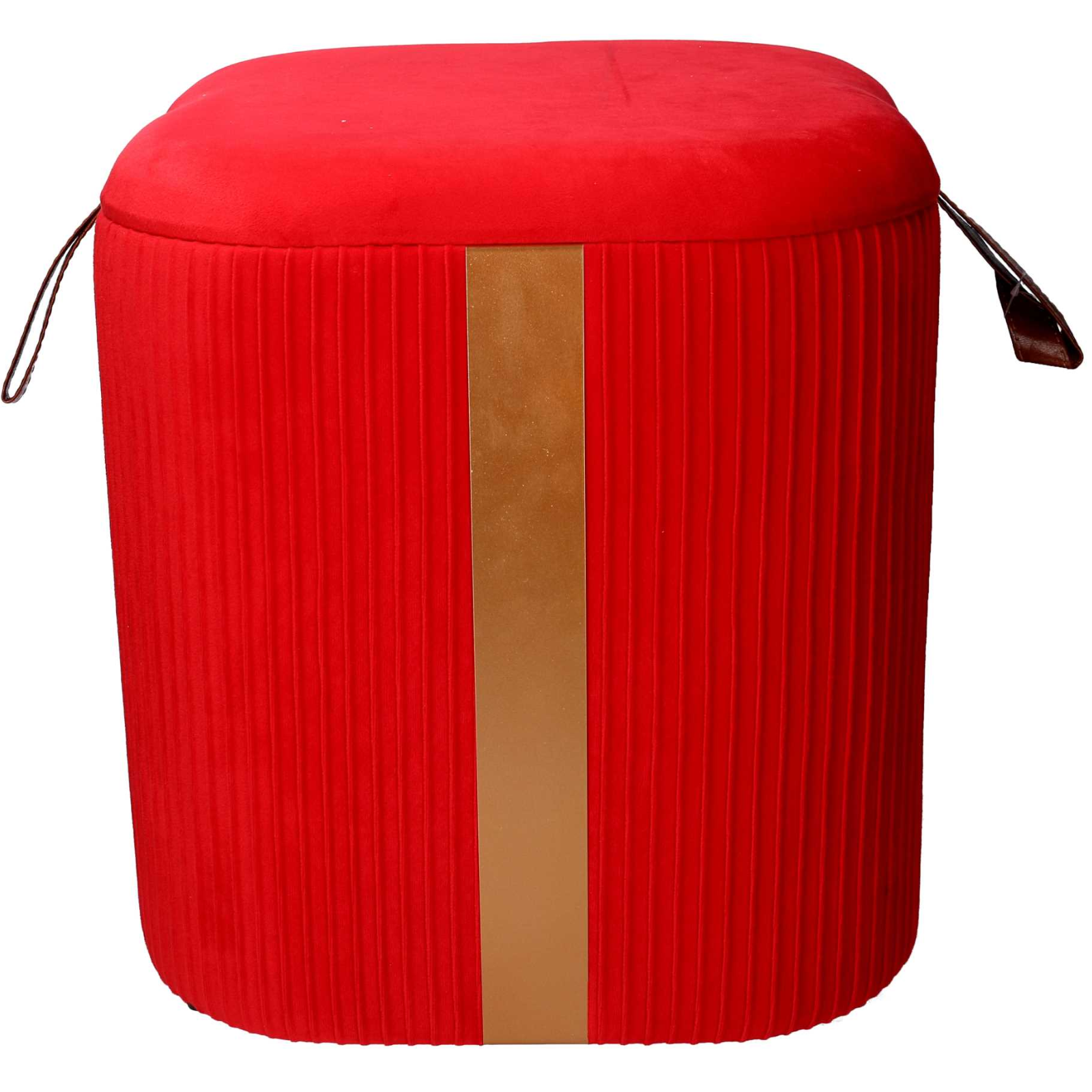 Set 3 Pouf contenitore in velluto rosso design moderno - Muffi