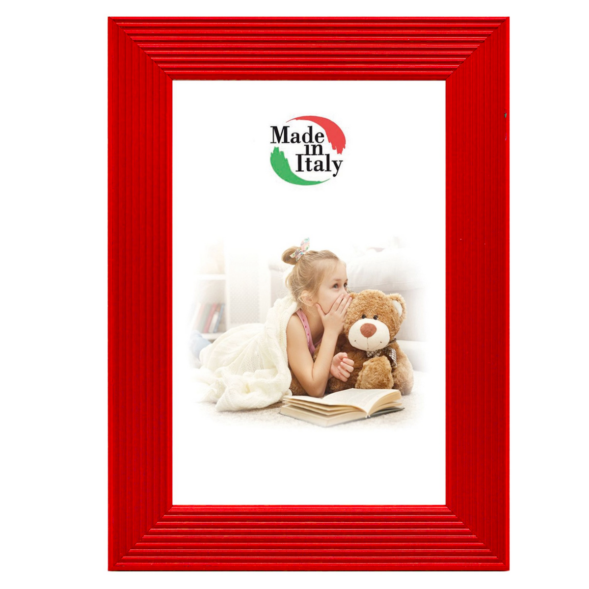 Cornice in legno Look rosso supporto in mdf portafoto o puzzle Made