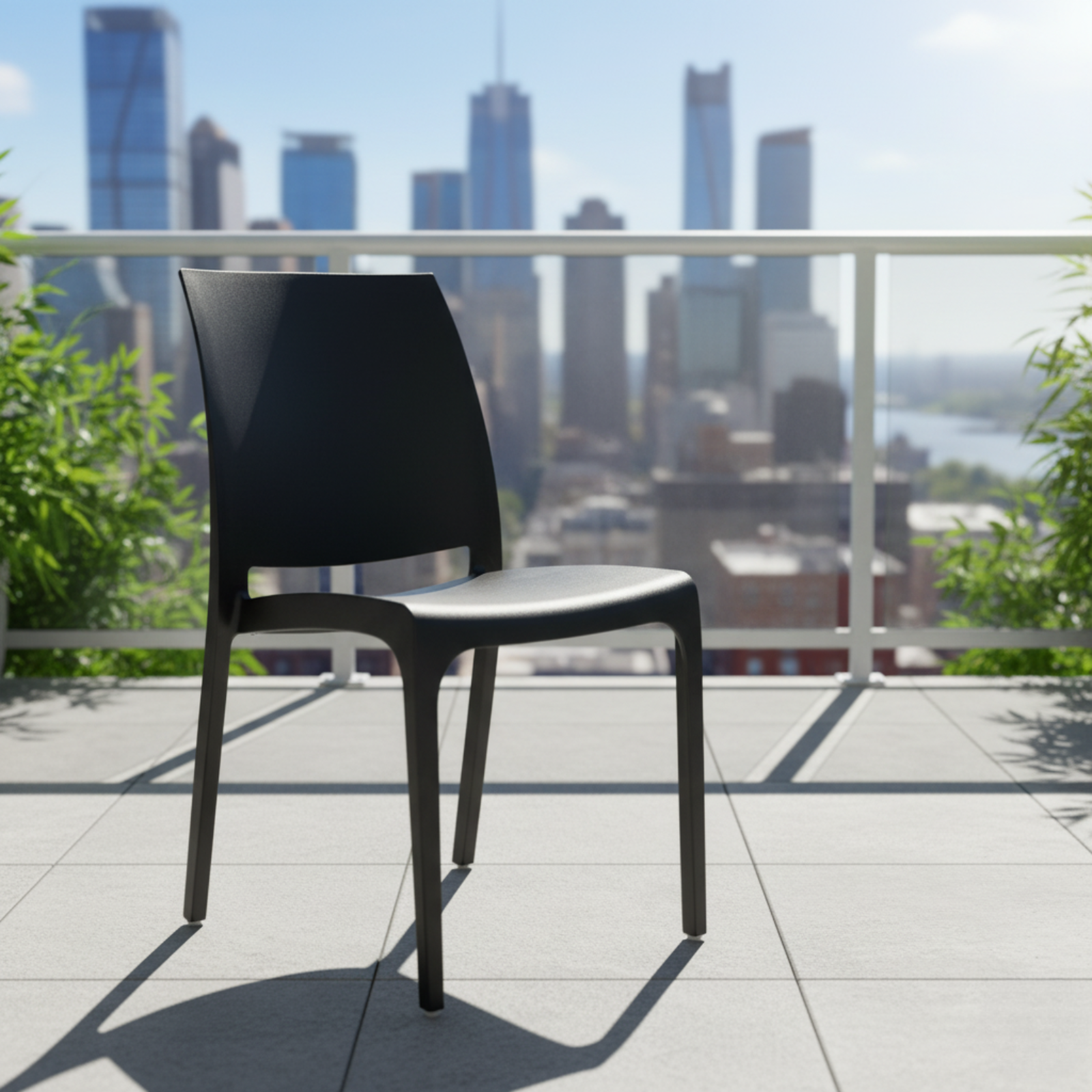 Sedia in polipropilene "Volga" design moderno impilabile per interno o esterno "Made in Italy"
