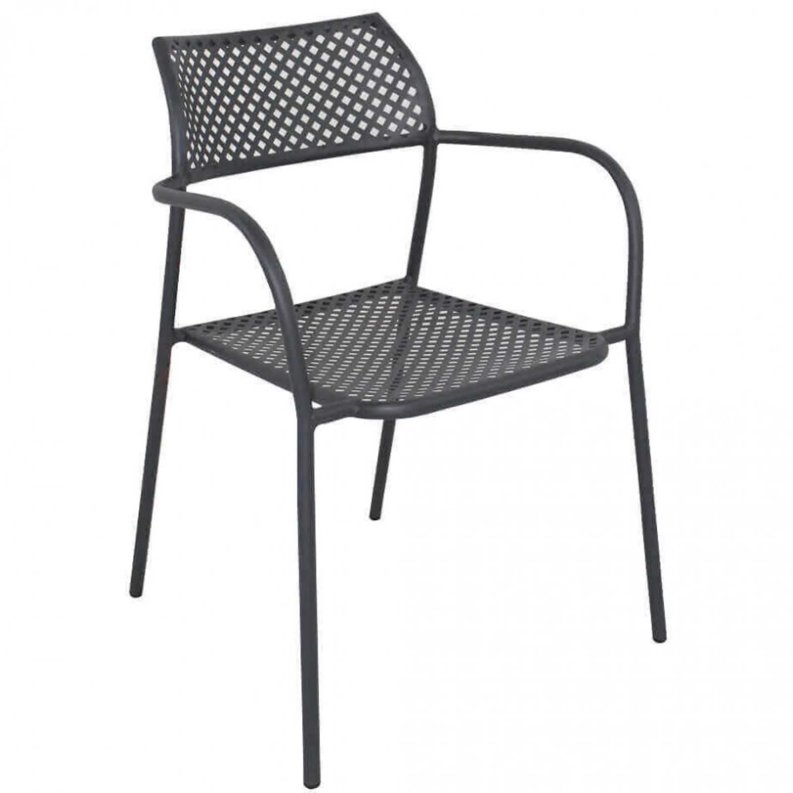 Sedia da giardino impilabile in acciaio con braccioli design moderno - Windsor