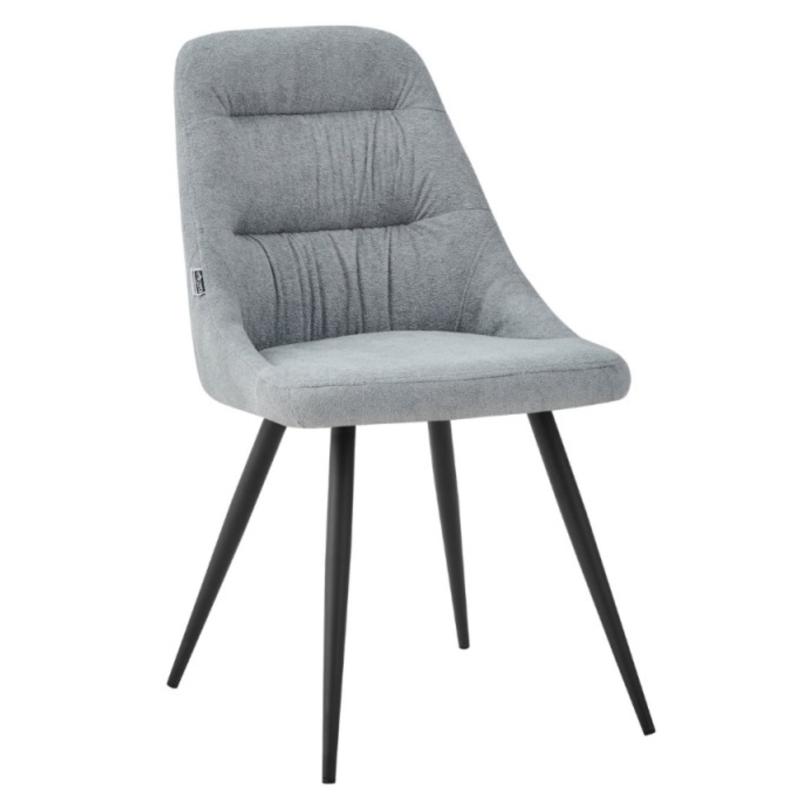 Sedia da pranzo design moderno in tessuto grigio e gambe in metallo nero - Casade