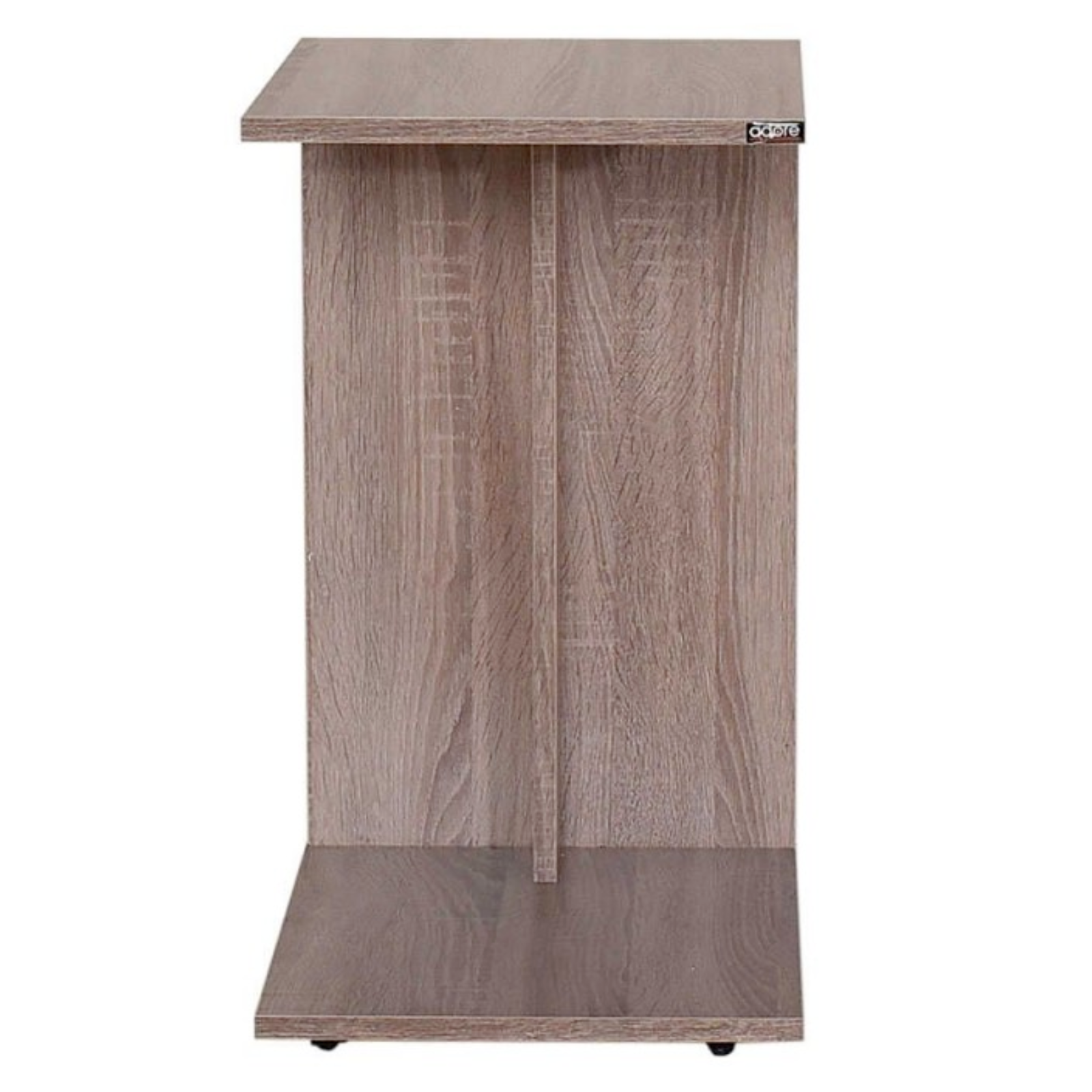 Tavolino da divano "Prism" a forma C design moderno color rovere tartufo in truciolare