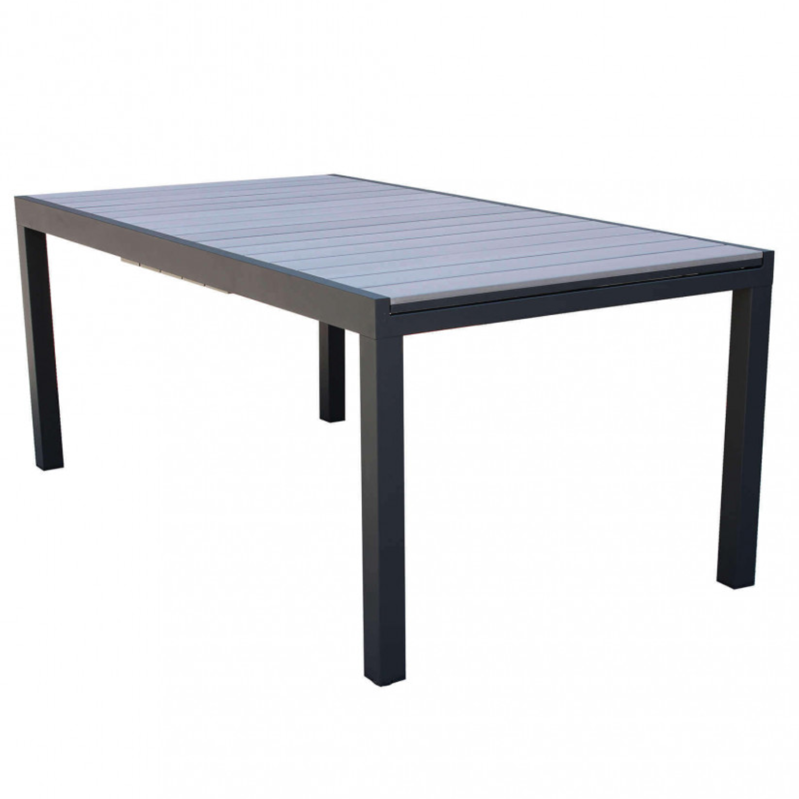 Tavolo allungabile rettangolare da esterno struttura antracite in alluminio e piano in polywood grigio- Penta