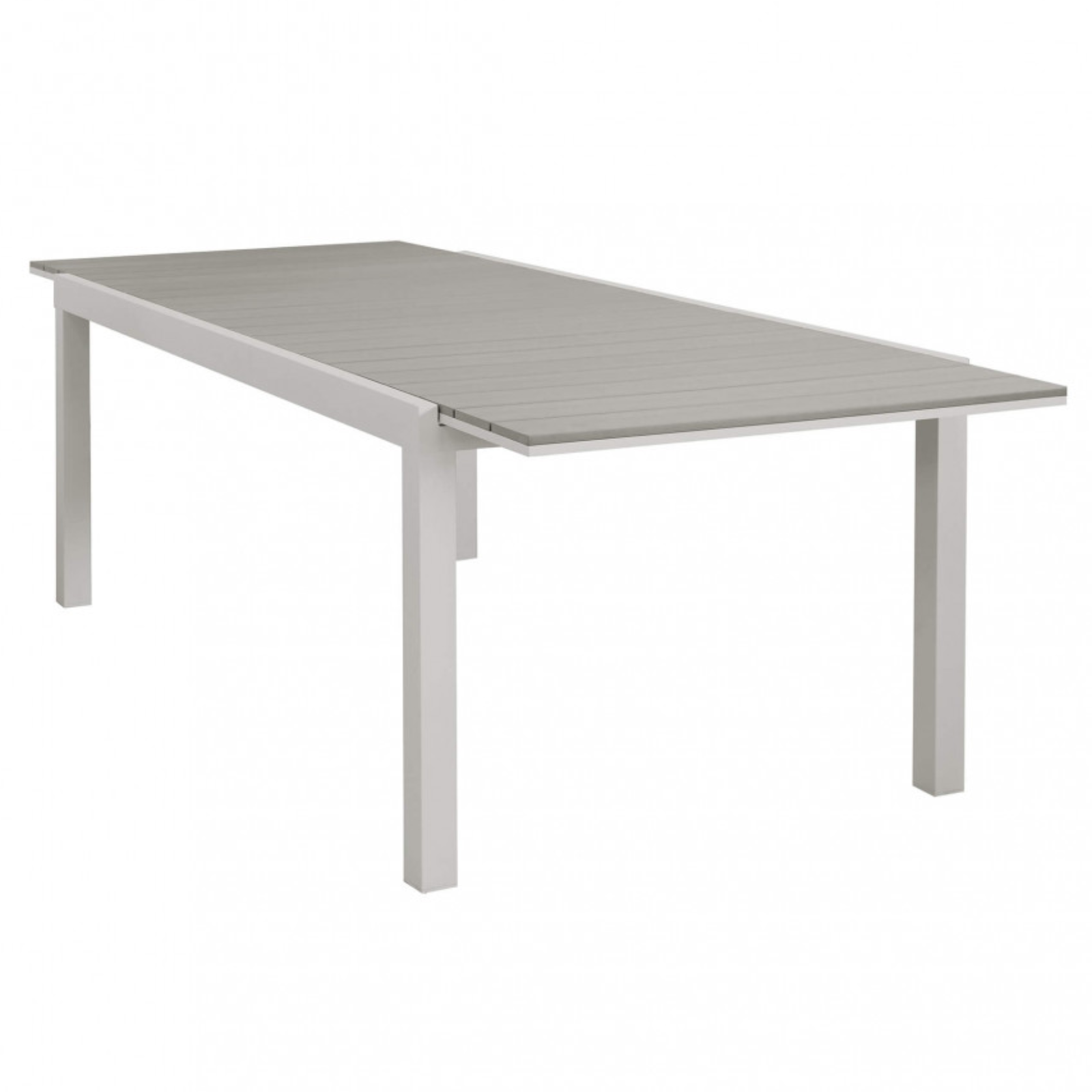 Tavolo allungabile rettangolare da esterno tortora struttura in alluminio e piano in polywood - Penta