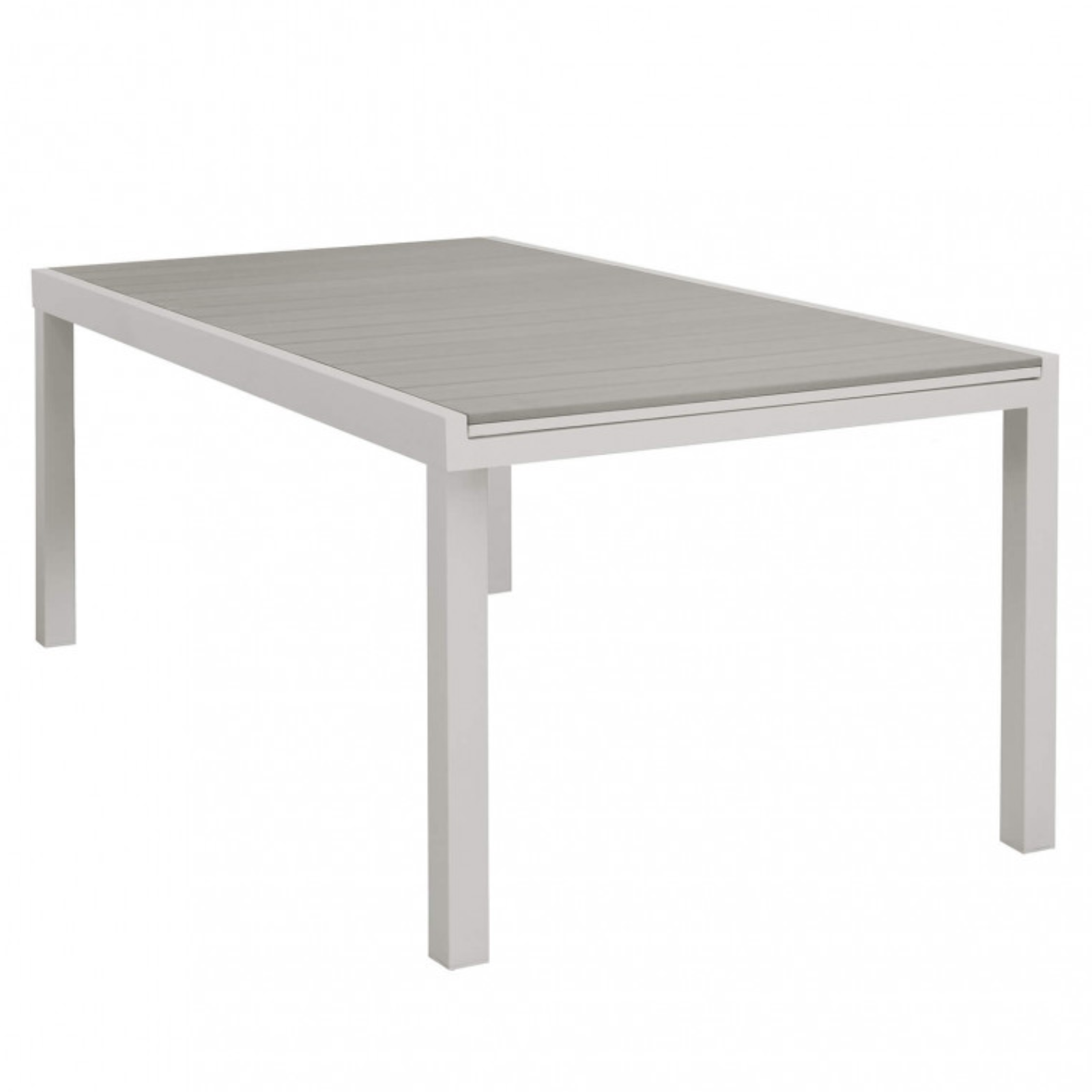 Tavolo allungabile rettangolare da esterno tortora struttura in alluminio e piano in polywood - Penta