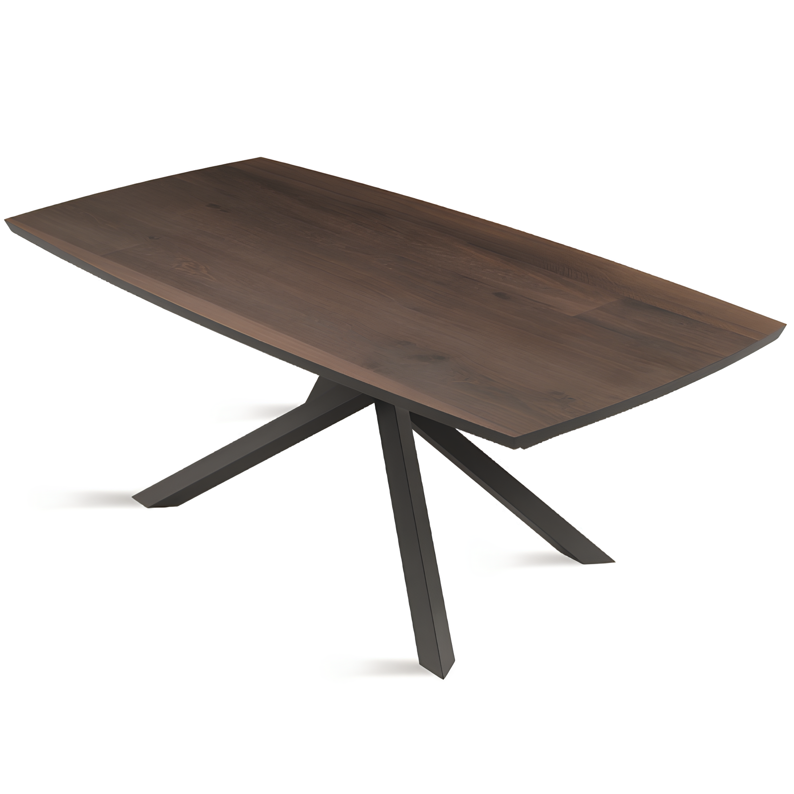 Tavolo da pranzo 160x75h con base in metallo nero e piano in rovere impiallacciato - Floy