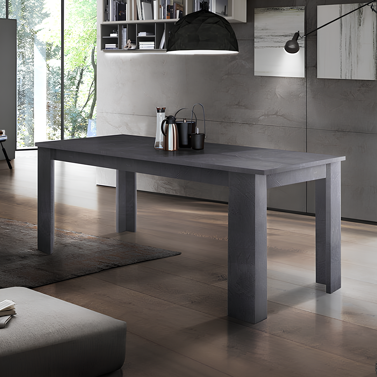 Tavolo allungabile con prolunghe design moderno in legno Ardesia 140/190 cm - Jesim