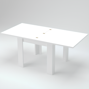 Tavolo allungabile a libro design moderno in legno Bianco lucido 90/180 cm - Jesim