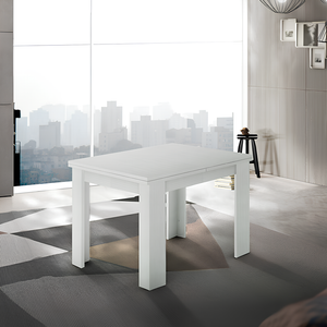 Tavolo allungabile a libro design moderno in legno Bianco lucido 90/180 cm - Jesim