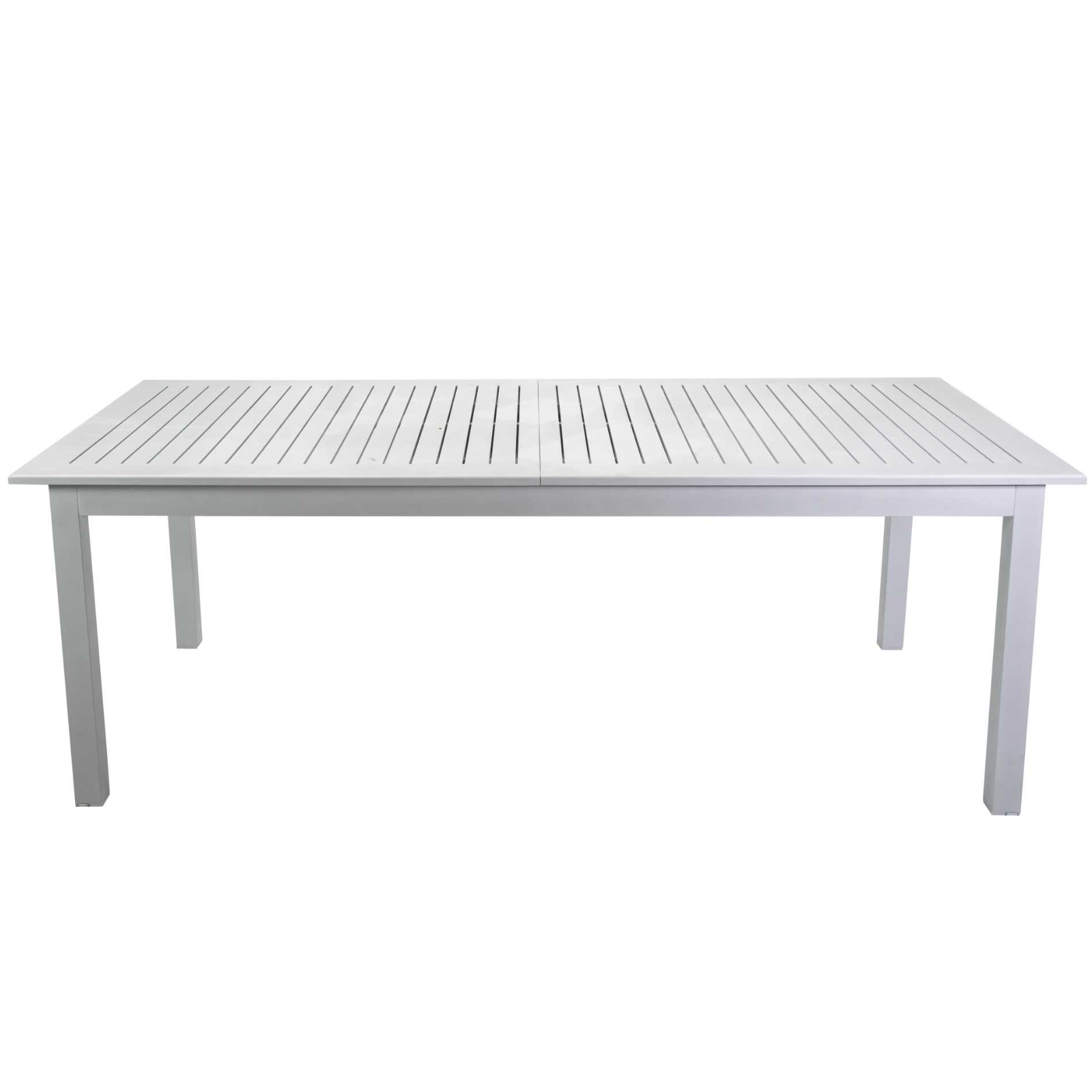 Tavolo allungabile 150/220 in alluminio bianco top a doghe da giardino o veranda - Monte