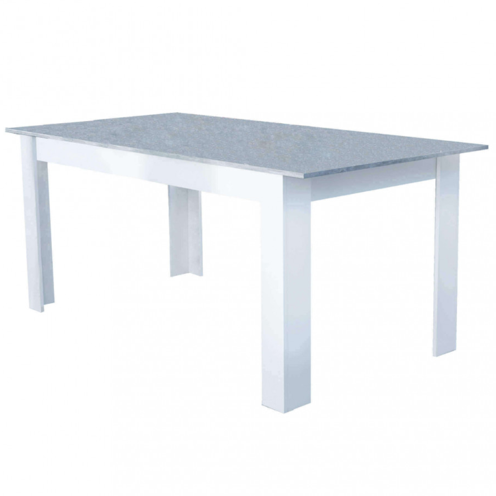 Tavolo da pranzo allungabile 160/200x90 in legno bianco e cemento design moderno - Gemma