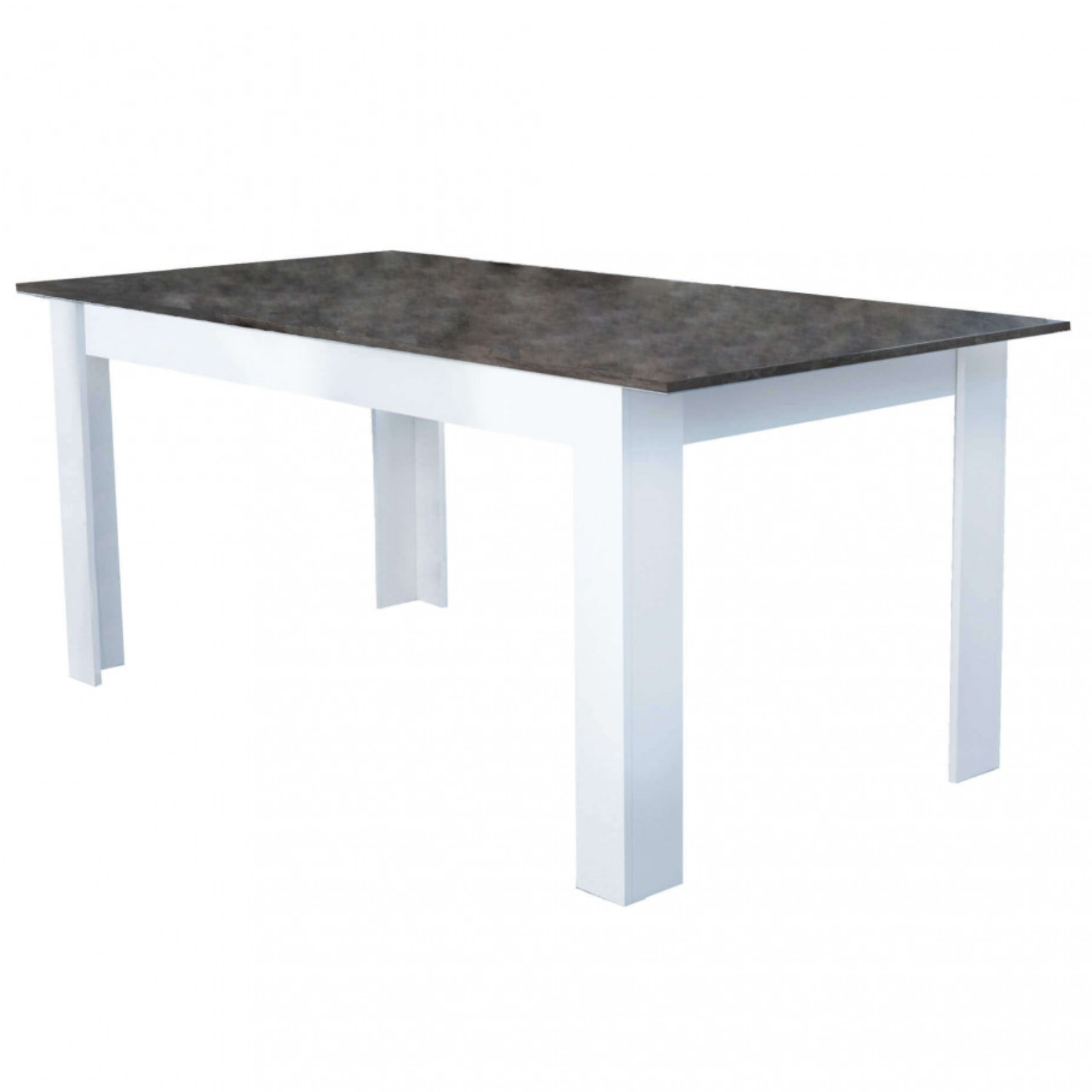 Tavolo da pranzo allungabile 160/200x90 in legno bianco e grigio scuro design moderno - Gemma