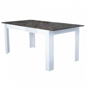 Tavolo da pranzo allungabile 160/200x90 in legno bianco e grigio scuro design moderno - Gemma