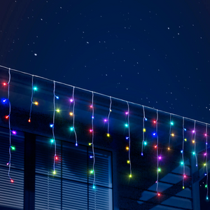Tenda luminosa decorazioni natalizie con telecomando 160 led Rgb sincrono per interno o esterno