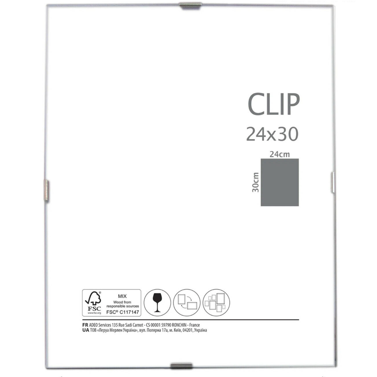 Cornice 24x30 Cm Con Lastra In Crilex - Supporto Cartone Pressato, Per Poster E Stampe - Foto 4